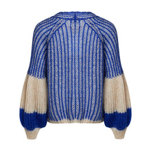 Load image into Gallery viewer, Liana Knit Cardigan Cream/Cobalt Blue
