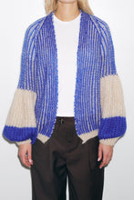 Load image into Gallery viewer, Liana Knit Cardigan Cream/Cobalt Blue
