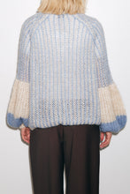 Load image into Gallery viewer, Liana Knit Cardigan Dusty Blue/Cream

