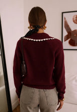 Load image into Gallery viewer, Dawn Sailor Collar Jumper Burgandy
