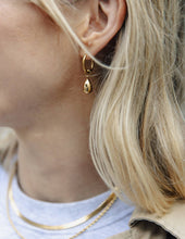 Load image into Gallery viewer, Gold Drop Hoop Earrings, Waterproof
