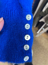 Load image into Gallery viewer, Soft Button Cuff Alpaca Jumper Cobalt Blue
