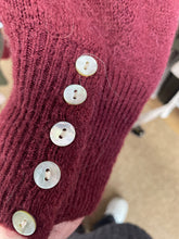 Load image into Gallery viewer, Soft Button Cuff Alpaca Jumper Berry

