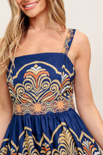 Load image into Gallery viewer, Agatha Printed Woven Midi Dress Navy
