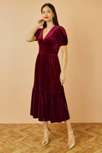 Load image into Gallery viewer, Kate Velvet Midi Dress - Burgundy
