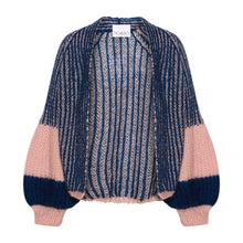 Load image into Gallery viewer, Liana Knit Cardigan Rose/Navy
