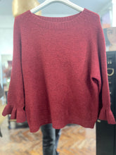 Load image into Gallery viewer, Orla Alpaca Frill Cuff Jumper Cranberry
