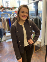 Load image into Gallery viewer, Maeve Knitted Military Jacket Chocolate
