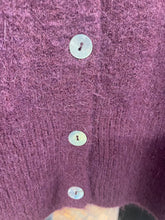 Load image into Gallery viewer, Colette Bow Neck Fluffy Cardigan Plum
