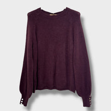 Load image into Gallery viewer, Soft Button Cuff Alpaca Jumper Plum
