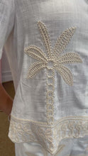 Load and play video in Gallery viewer, Palm Tree Embroidered Shorts Set Cream
