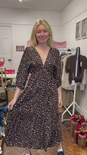 Load and play video in Gallery viewer, Aria Leopard Printed Dress Chocolate
