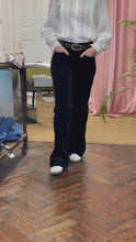 Load and play video in Gallery viewer, Marsha Patch Pocket Wide Leg Cord Trousers Black
