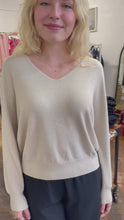 Load and play video in Gallery viewer, Holly Sparkle V Neck Gold Jumper
