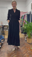Load and play video in Gallery viewer, Pandora Velvet Midi Dress Black
