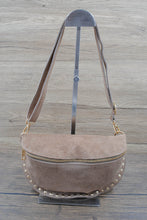 Load image into Gallery viewer, Suede Studded Sling Bag Taupe
