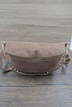 Load image into Gallery viewer, Suede Studded Sling Bag Taupe
