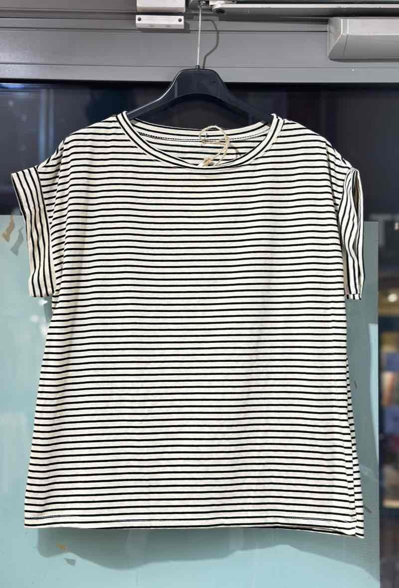 Andrea Striped T-Shirt Black