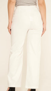 Wide Leg Stretch Trousers White