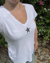 Load image into Gallery viewer, Astra Glitter Star T-Shirt White
