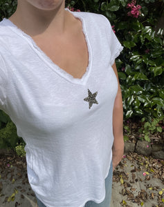 Astra Glitter Star T-Shirt White