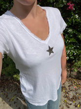 Load image into Gallery viewer, Astra Glitter Star T-Shirt White
